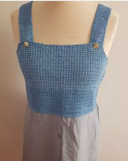 Top con 2 tirantes, azul