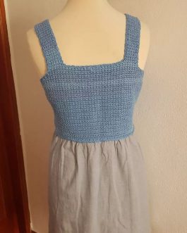 Top con 2 tirantes, azul
